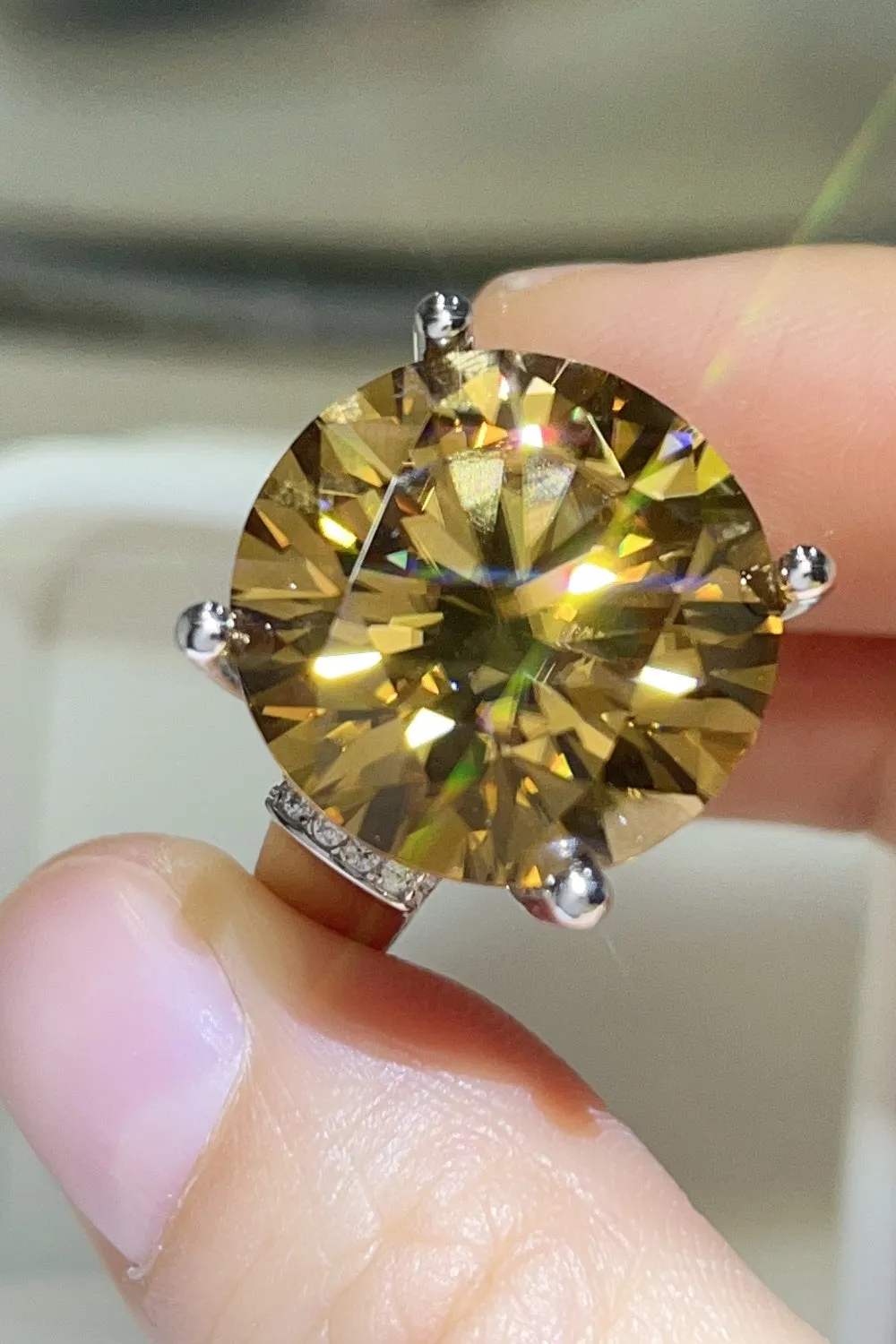 925 Sterling Silver Jewelry 20 Carat Moissanite 925 Sterling Silver Ring