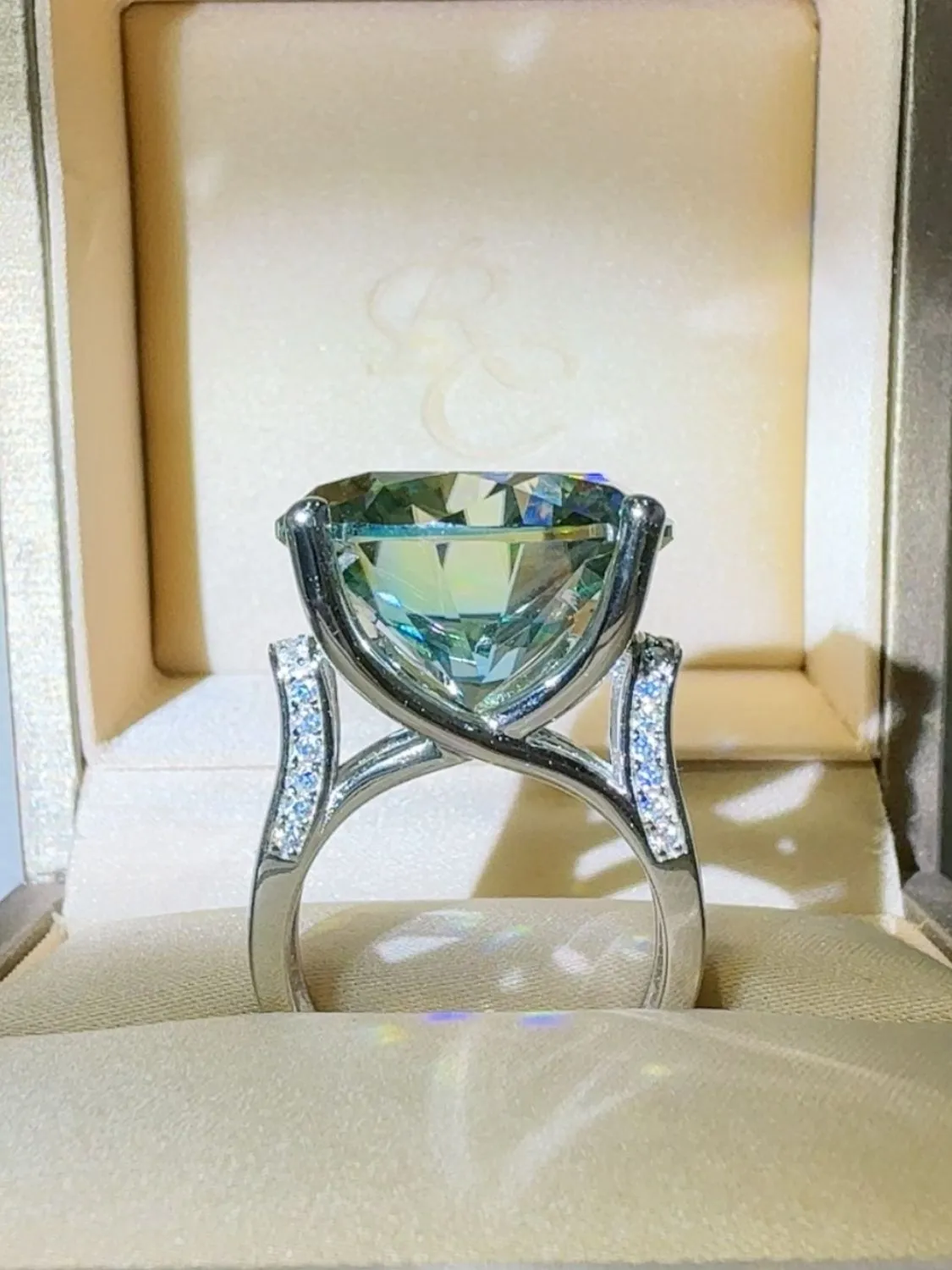 925 Sterling Silver Jewelry 20 Carat Moissanite 925 Sterling Silver Ring