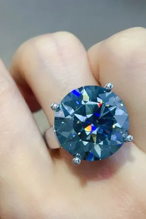 925 Sterling Silver Jewelry 20 Carat Moissanite 925 Sterling Silver Ring