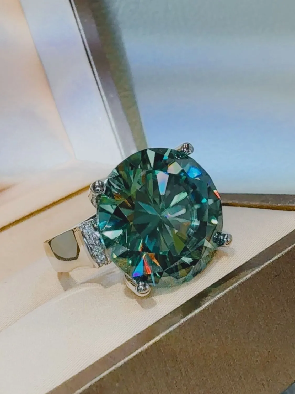 925 Sterling Silver Jewelry 20 Carat Moissanite 925 Sterling Silver Ring