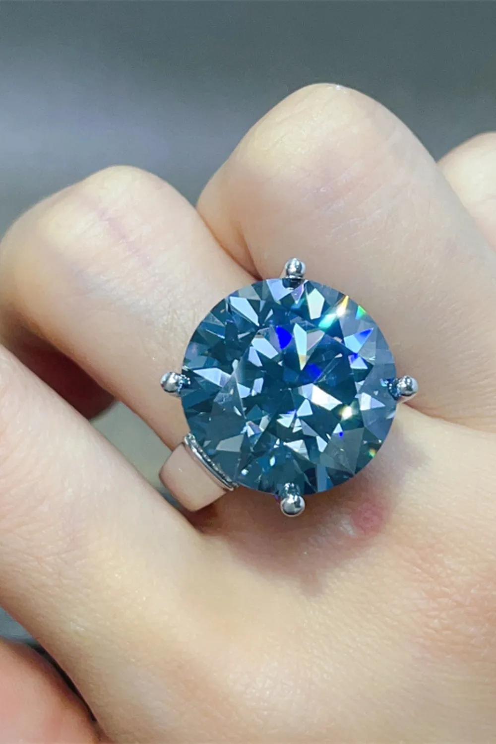 925 Sterling Silver Jewelry 20 Carat Moissanite 925 Sterling Silver Ring