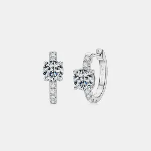925 Sterling Silver Jewelry 2.36 Carat Moissanite Zircon 925 Sterling Silver Hoop Earrings