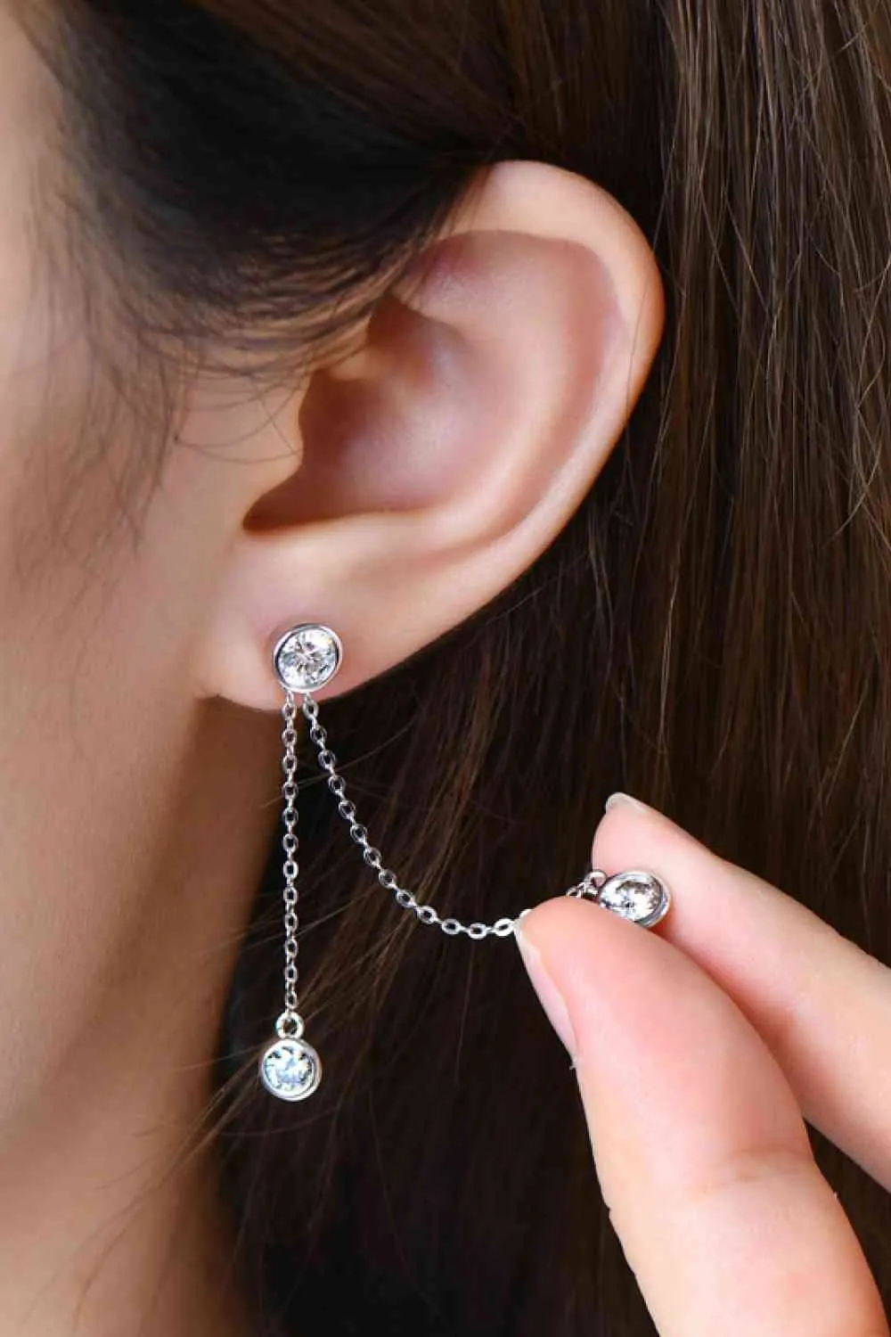 925 Sterling Silver Jewelry 2.6 Carat Moissanite 925 Sterling Silver Earrings