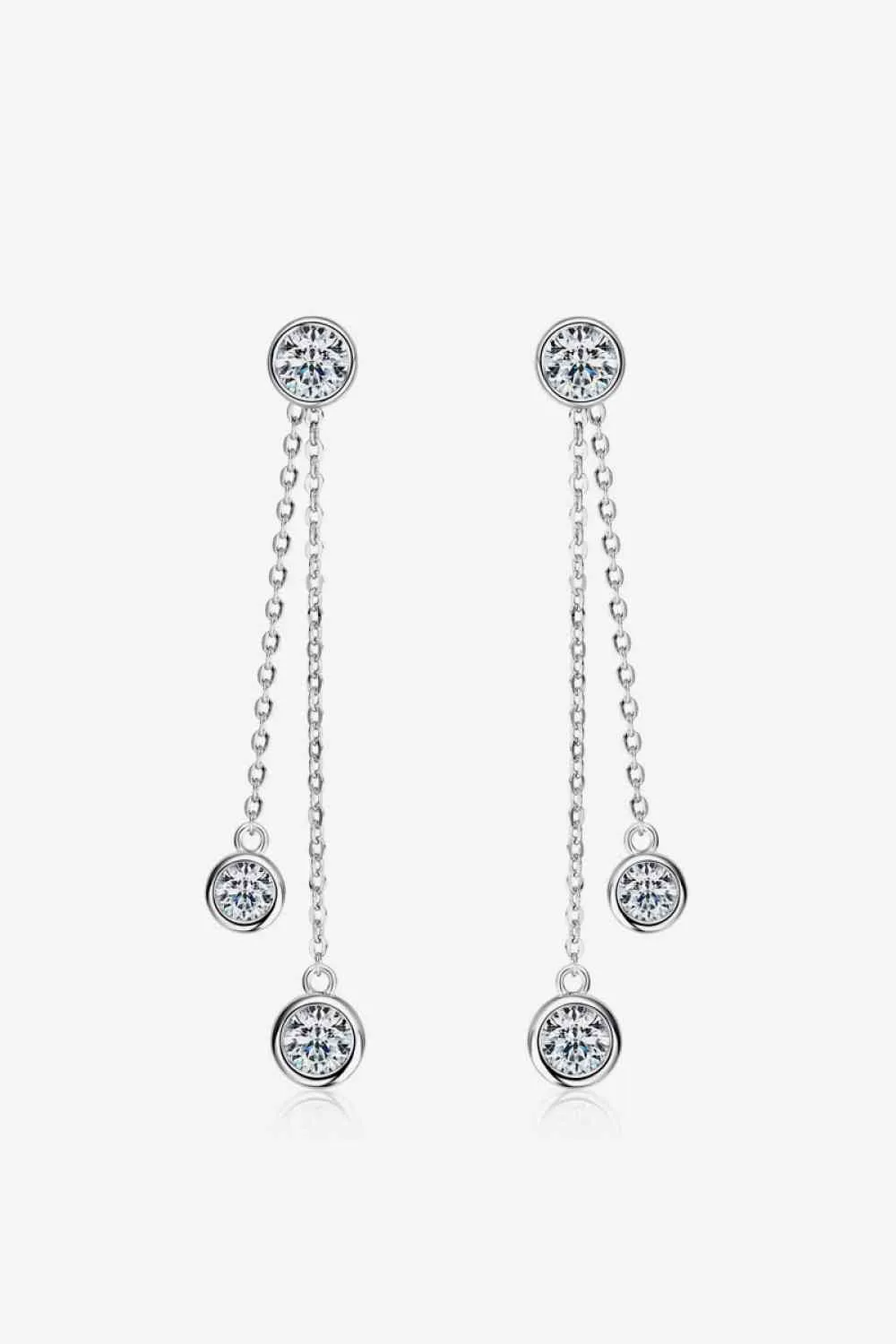 925 Sterling Silver Jewelry 2.6 Carat Moissanite 925 Sterling Silver Earrings