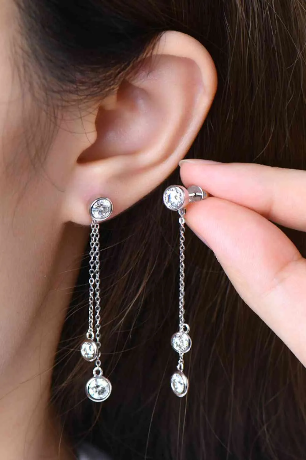 925 Sterling Silver Jewelry 2.6 Carat Moissanite 925 Sterling Silver Earrings