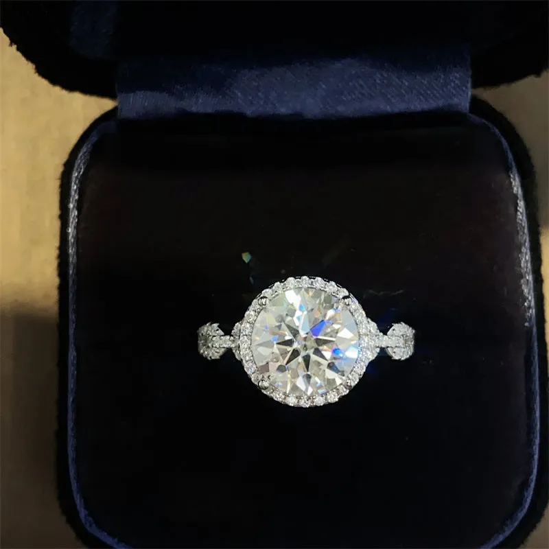 925 Sterling Silver Jewelry 3 Carat 925 Sterling Silver Moissanite Ring