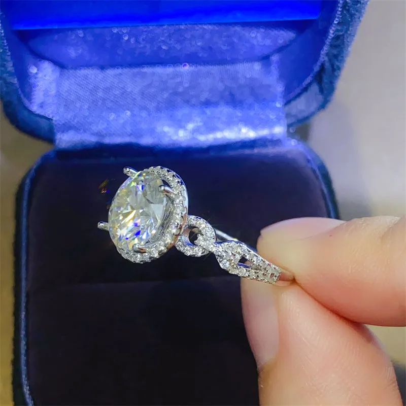 925 Sterling Silver Jewelry 3 Carat 925 Sterling Silver Moissanite Ring