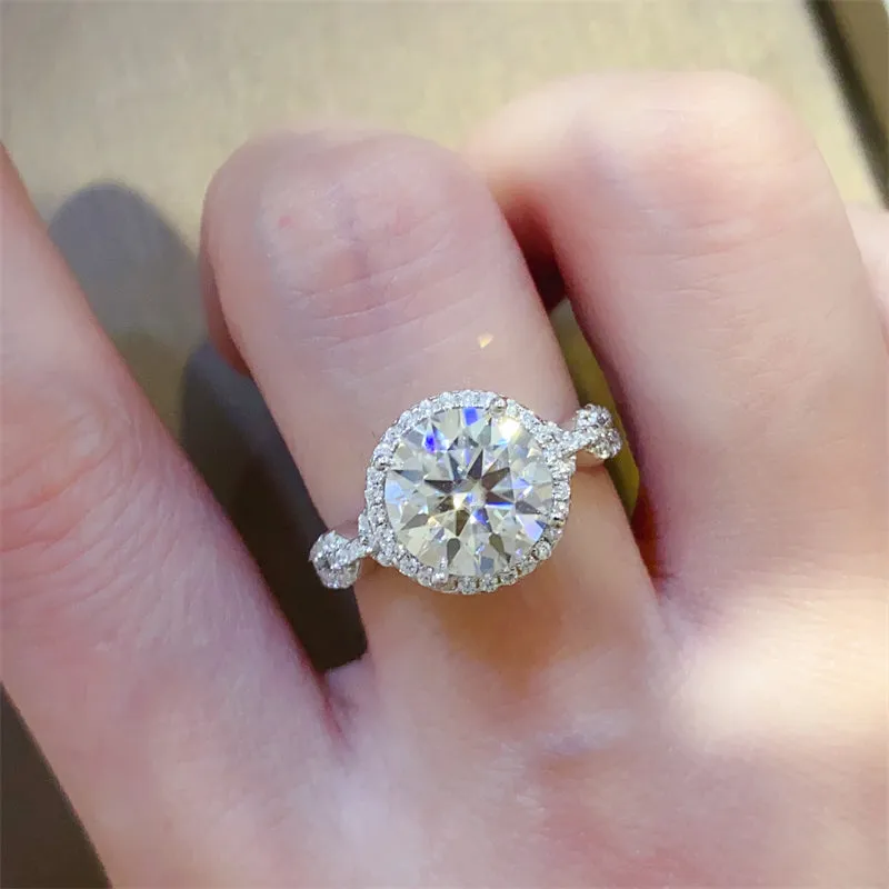 925 Sterling Silver Jewelry 3 Carat 925 Sterling Silver Moissanite Ring