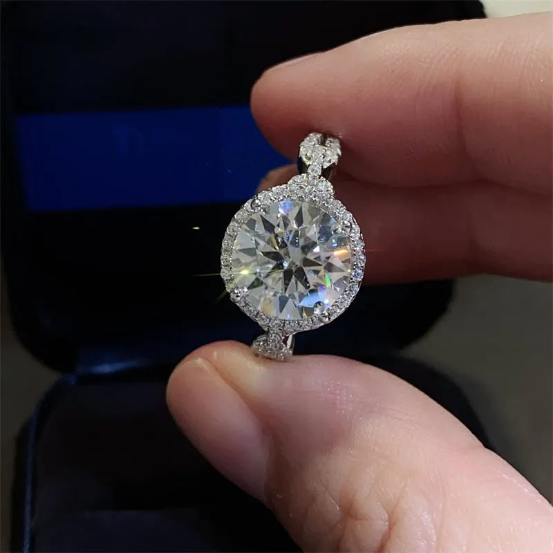 925 Sterling Silver Jewelry 3 Carat 925 Sterling Silver Moissanite Ring