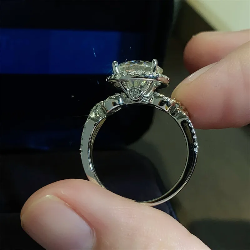 925 Sterling Silver Jewelry 3 Carat 925 Sterling Silver Moissanite Ring
