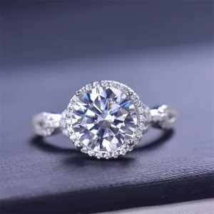 925 Sterling Silver Jewelry 3 Carat 925 Sterling Silver Moissanite Ring