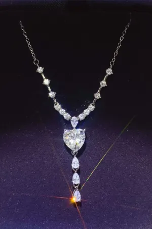 925 Sterling Silver Jewelry 3 Carat Moissanite 925 Sterling Silver Drop Necklace