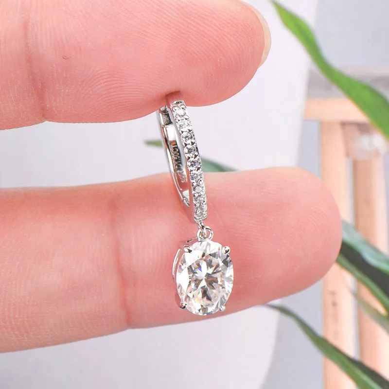 925 Sterling Silver Jewelry 3 Carat Moissanite 925 Sterling Silver Earrings