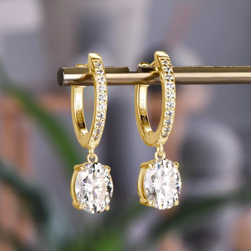 925 Sterling Silver Jewelry 3 Carat Moissanite 925 Sterling Silver Earrings