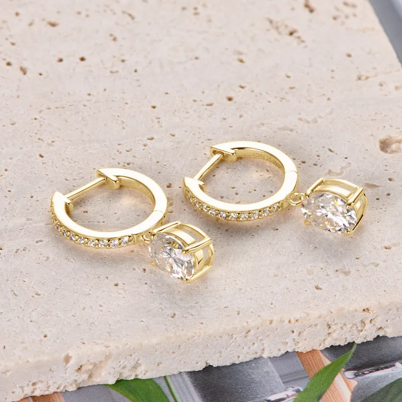 925 Sterling Silver Jewelry 3 Carat Moissanite 925 Sterling Silver Earrings
