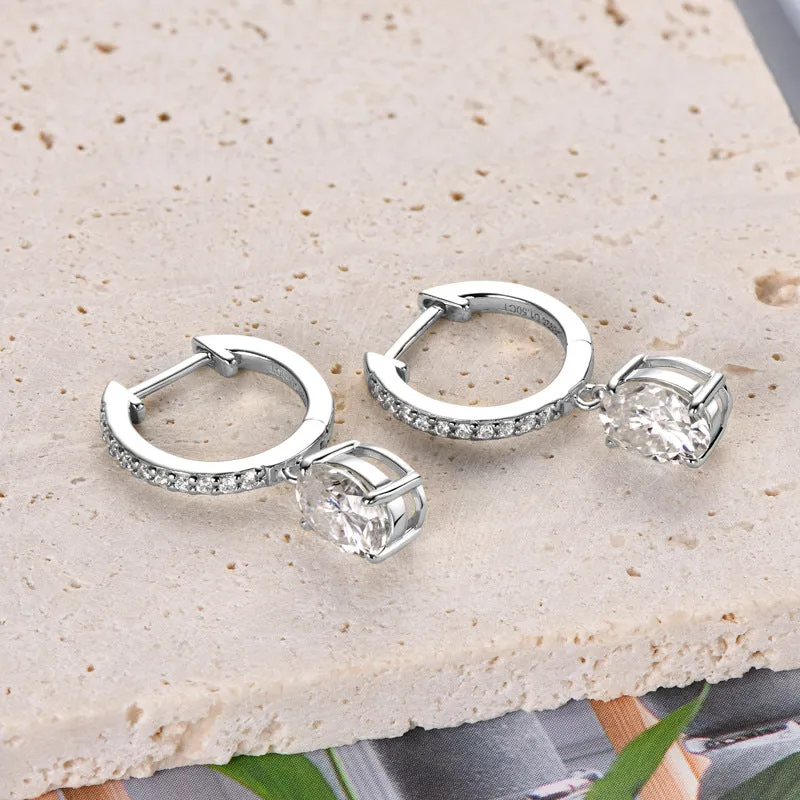 925 Sterling Silver Jewelry 3 Carat Moissanite 925 Sterling Silver Earrings
