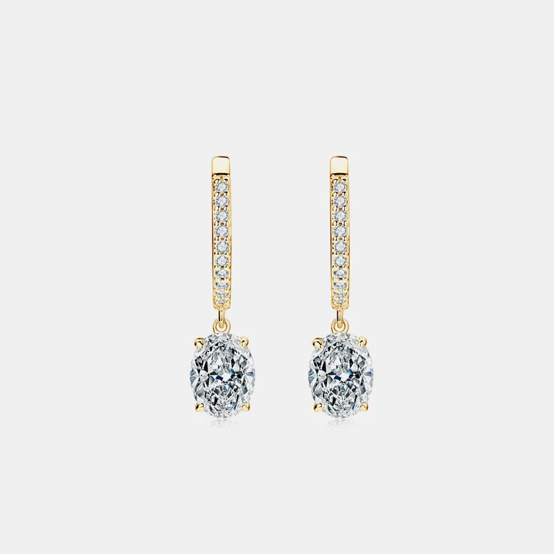 925 Sterling Silver Jewelry 3 Carat Moissanite 925 Sterling Silver Earrings