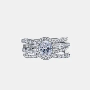 925 Sterling Silver Jewelry 3 Carat Moissanite 925 Sterling Silver Layered Ring