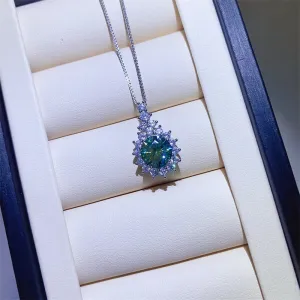 925 Sterling Silver Jewelry 3 Carat Moissanite 925 Sterling Silver Pendant Necklace