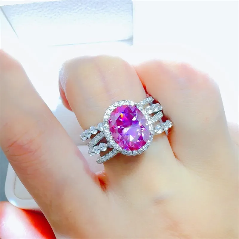 925 Sterling Silver Jewelry 3 Carat Moissanite 925 Sterling Silver Ring