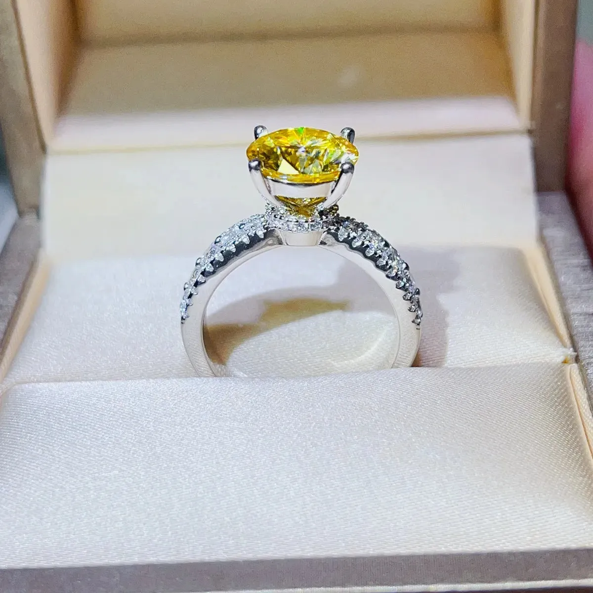 925 Sterling Silver Jewelry 3 Carat Moissanite 925 Sterling Silver Ring