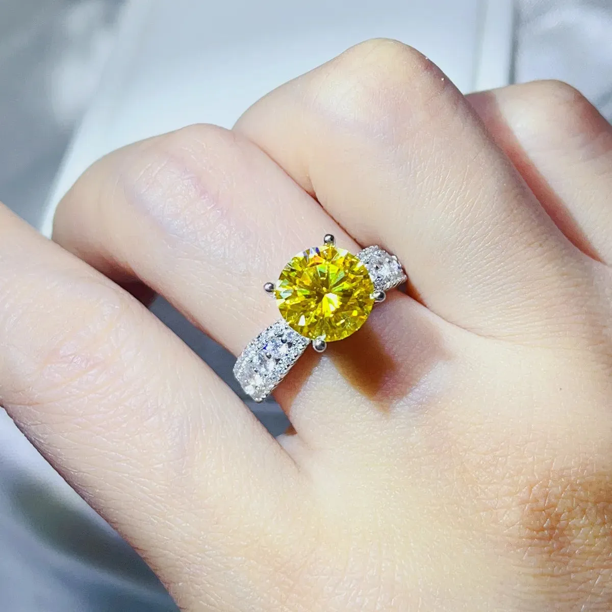 925 Sterling Silver Jewelry 3 Carat Moissanite 925 Sterling Silver Ring