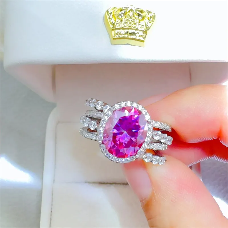 925 Sterling Silver Jewelry 3 Carat Moissanite 925 Sterling Silver Ring