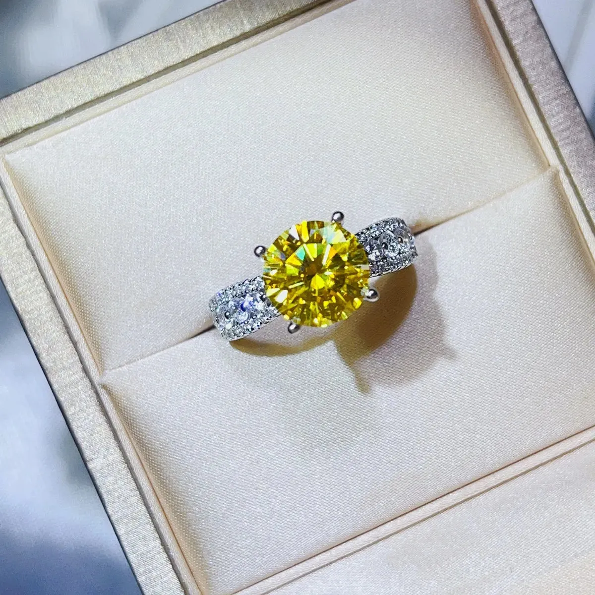 925 Sterling Silver Jewelry 3 Carat Moissanite 925 Sterling Silver Ring