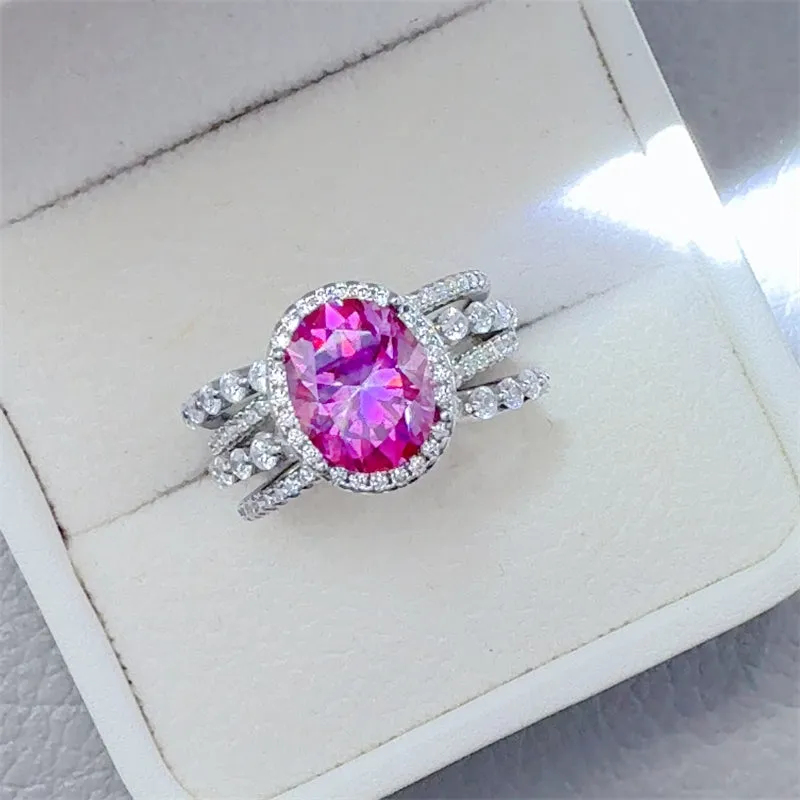 925 Sterling Silver Jewelry 3 Carat Moissanite 925 Sterling Silver Ring