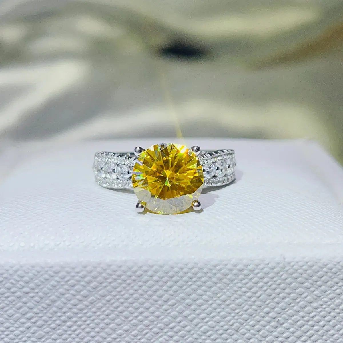 925 Sterling Silver Jewelry 3 Carat Moissanite 925 Sterling Silver Ring