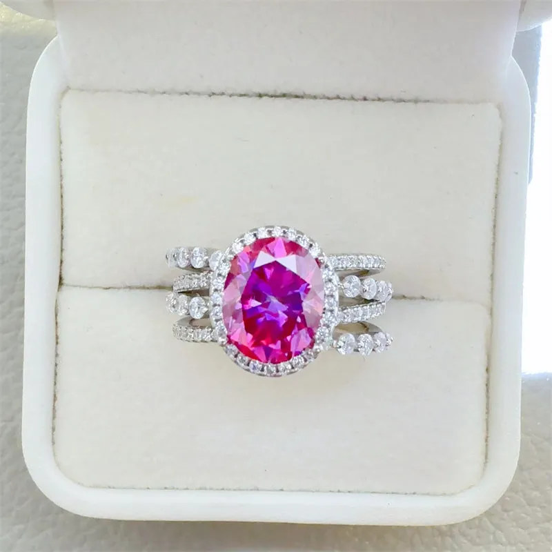 925 Sterling Silver Jewelry 3 Carat Moissanite 925 Sterling Silver Ring