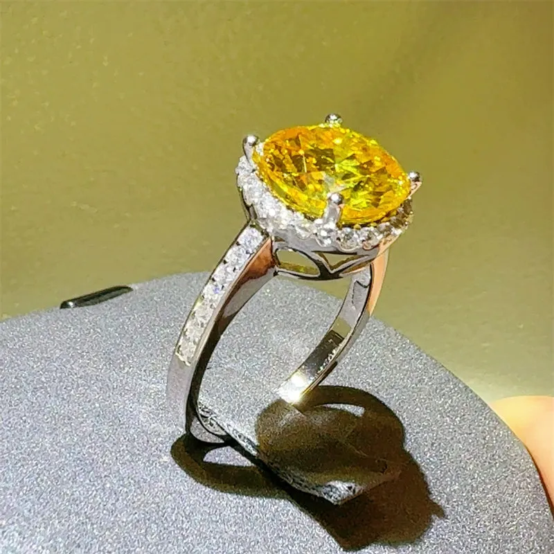 925 Sterling Silver Jewelry 3 Carat Moissanite Zircon 925 Sterling Silver Ring