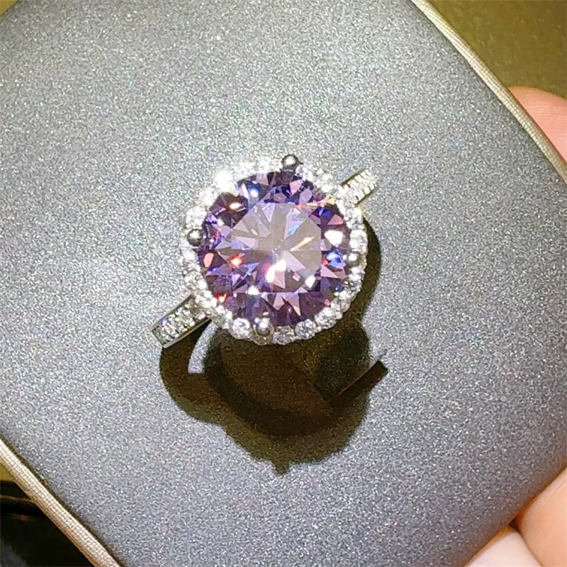 925 Sterling Silver Jewelry 3 Carat Moissanite Zircon 925 Sterling Silver Ring