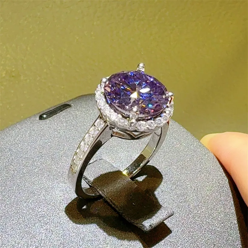 925 Sterling Silver Jewelry 3 Carat Moissanite Zircon 925 Sterling Silver Ring