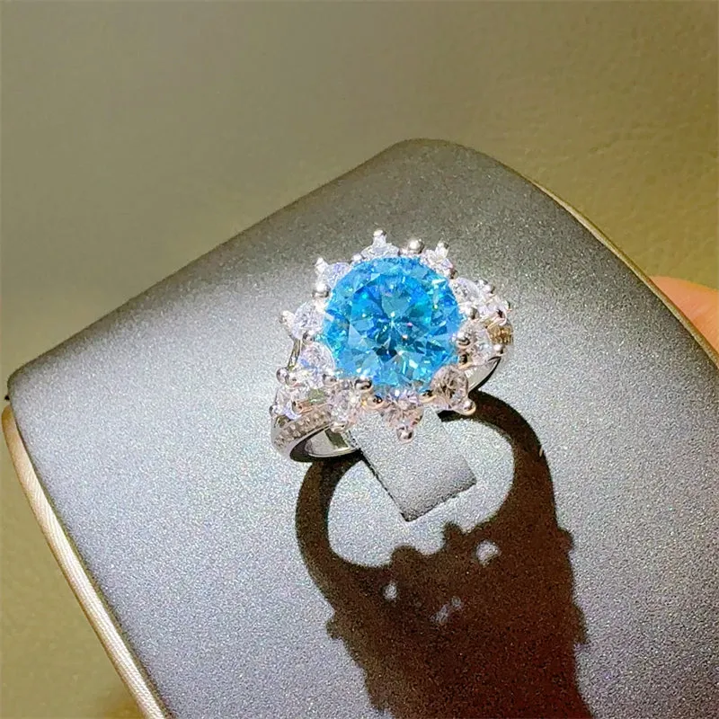 925 Sterling Silver Jewelry 3 Carat Moissanite Zircon 925 Sterling Silver Ring