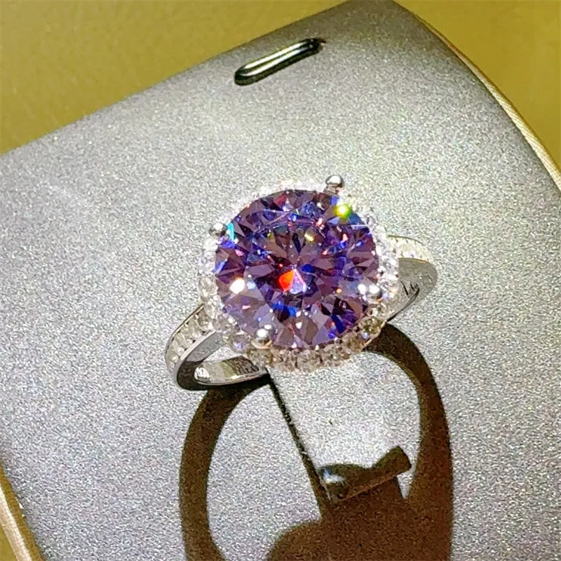 925 Sterling Silver Jewelry 3 Carat Moissanite Zircon 925 Sterling Silver Ring