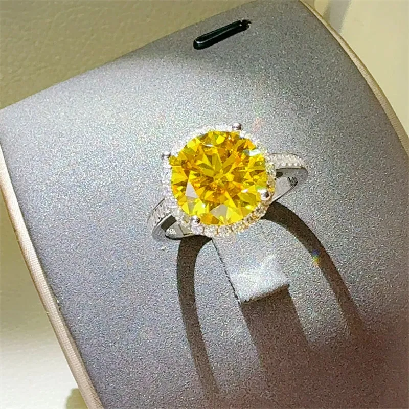 925 Sterling Silver Jewelry 3 Carat Moissanite Zircon 925 Sterling Silver Ring