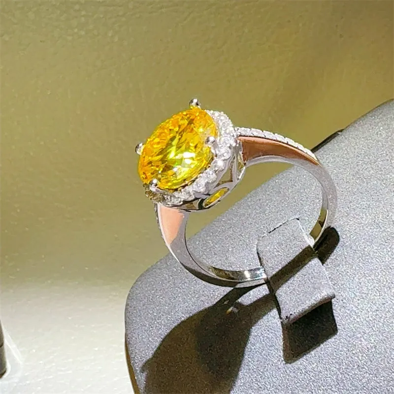 925 Sterling Silver Jewelry 3 Carat Moissanite Zircon 925 Sterling Silver Ring