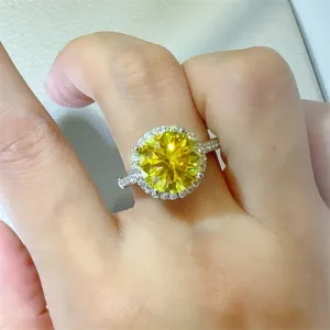 925 Sterling Silver Jewelry 3 Carat Moissanite Zircon 925 Sterling Silver Ring
