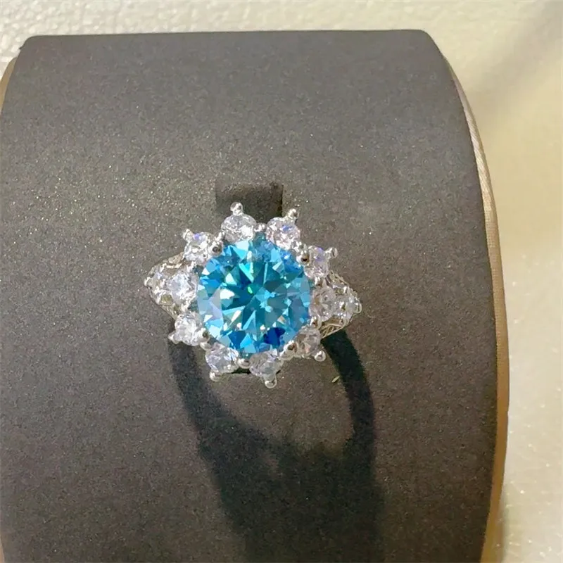 925 Sterling Silver Jewelry 3 Carat Moissanite Zircon 925 Sterling Silver Ring