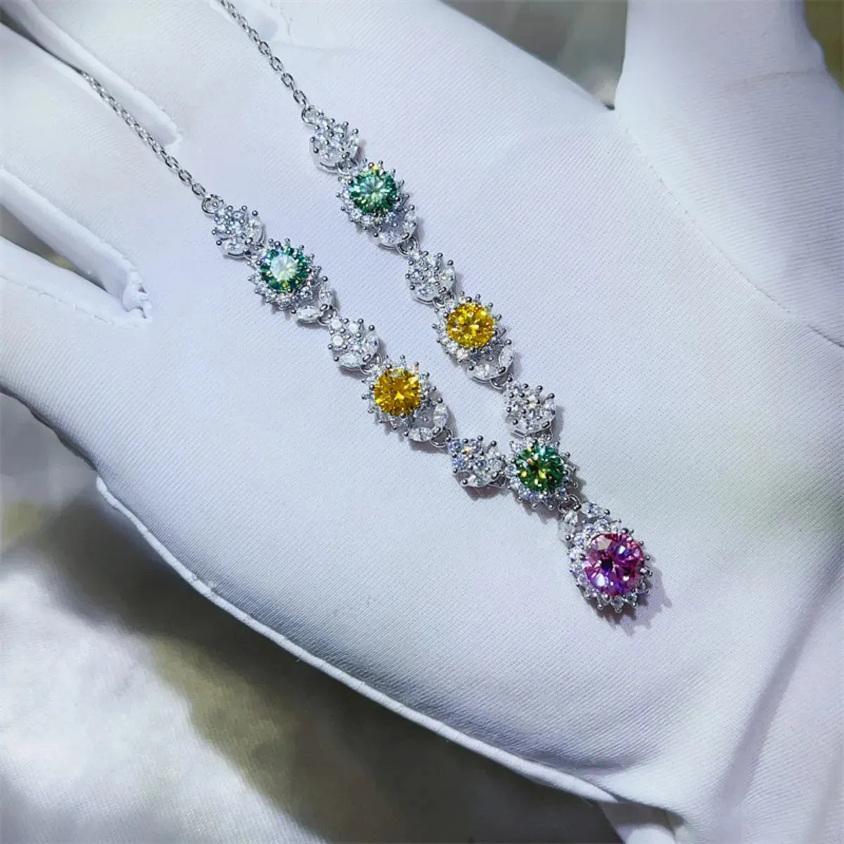 925 Sterling Silver Jewelry 3.5 Carat Moissanite 925 Sterling Silver Necklace