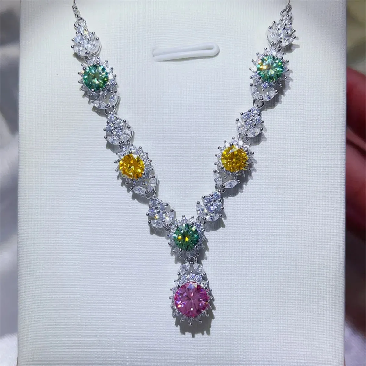 925 Sterling Silver Jewelry 3.5 Carat Moissanite 925 Sterling Silver Necklace
