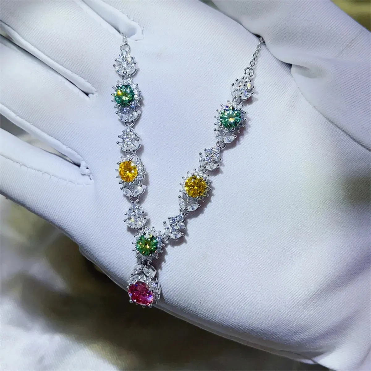 925 Sterling Silver Jewelry 3.5 Carat Moissanite 925 Sterling Silver Necklace