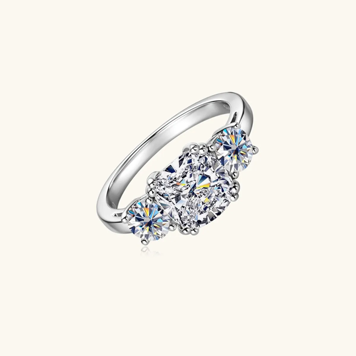 925 Sterling Silver Jewelry 3.5 Carat Moissanite 925 Sterling Silver Ring