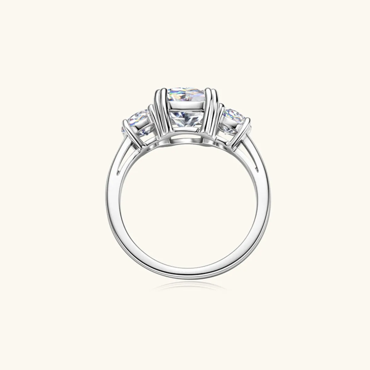 925 Sterling Silver Jewelry 3.5 Carat Moissanite 925 Sterling Silver Ring