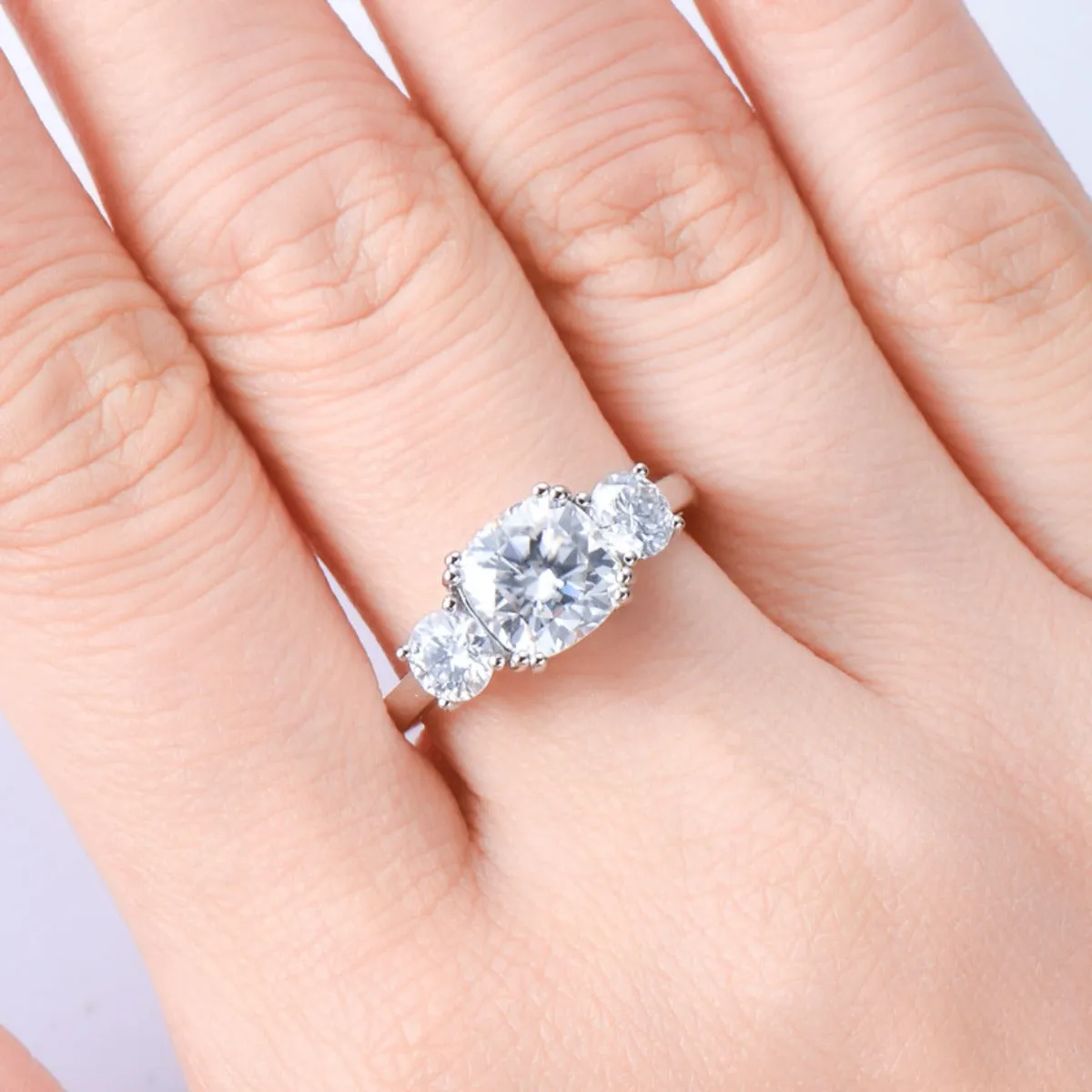 925 Sterling Silver Jewelry 3.5 Carat Moissanite 925 Sterling Silver Ring