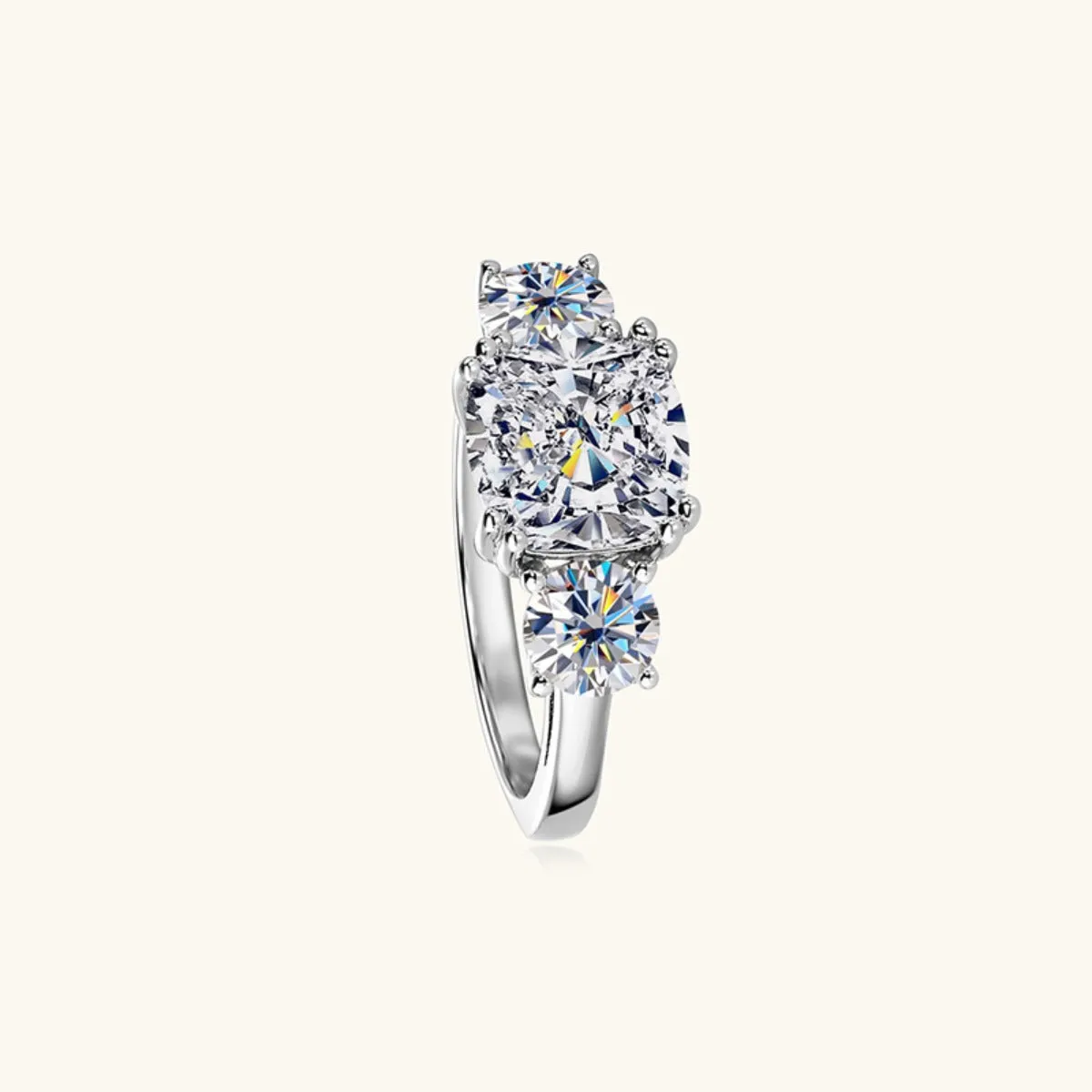 925 Sterling Silver Jewelry 3.5 Carat Moissanite 925 Sterling Silver Ring