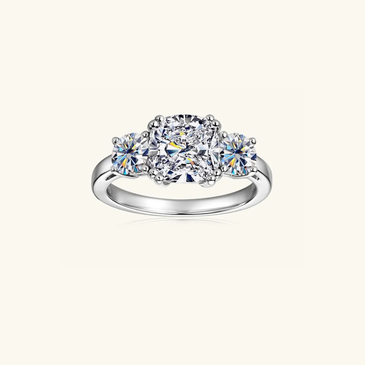 925 Sterling Silver Jewelry 3.5 Carat Moissanite 925 Sterling Silver Ring