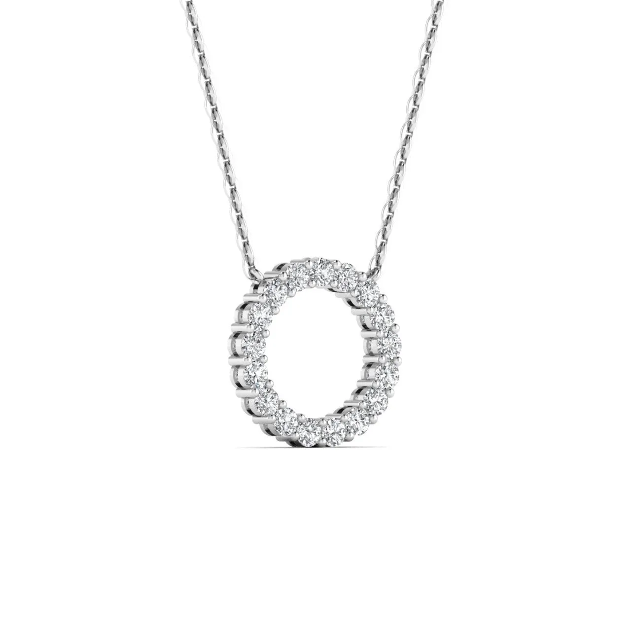 925 Sterling Silver Jewelry 3MM Pave Eternity Moissanite Necklace in 925 Sterling Silver