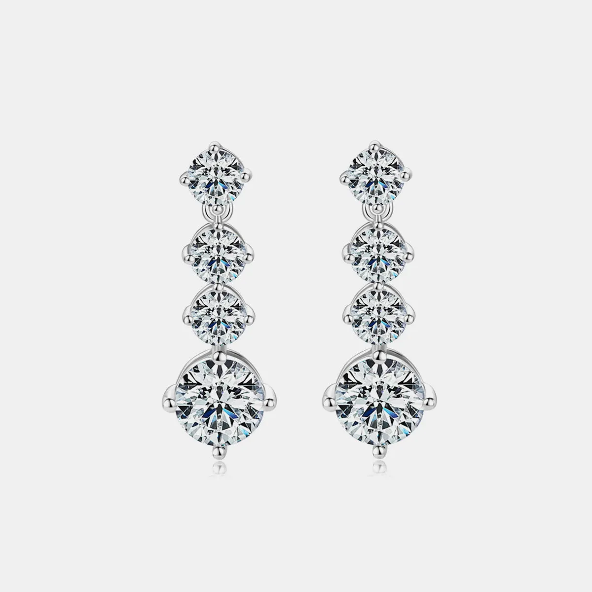 925 Sterling Silver Jewelry 4 Carat Moissanite 925 Sterling Silver Earrings